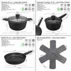 Set Olla Cacerola Sarten Teflon Hudson Bateria Aluminio Bz3 Day01 - Daily