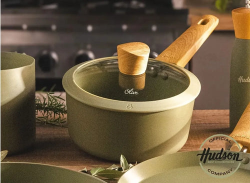 Batería Hudson Olive Juego Ollas Sartén Set Antiadherente Olive