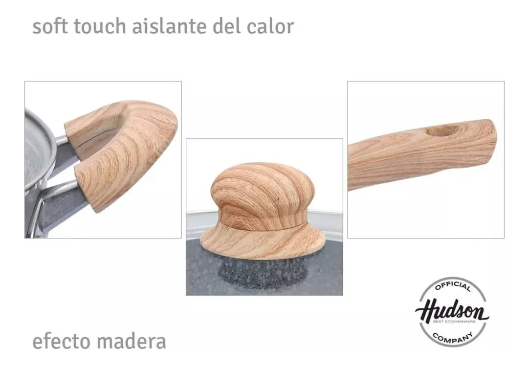 Batería Hudson Granito Juego De Ollas Set Antihaderente 9pz