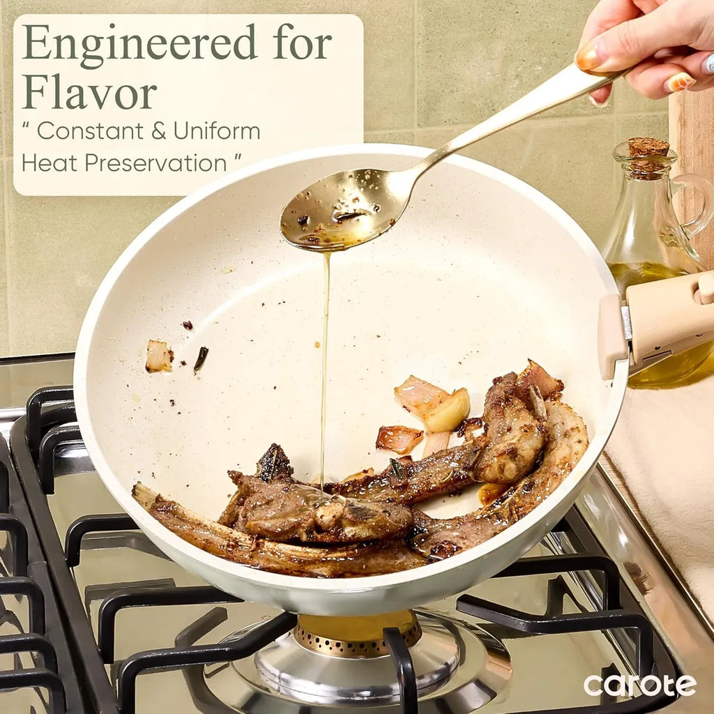 Juego De Sarten Y Cacerolas Carote Asa Desmontable Verde