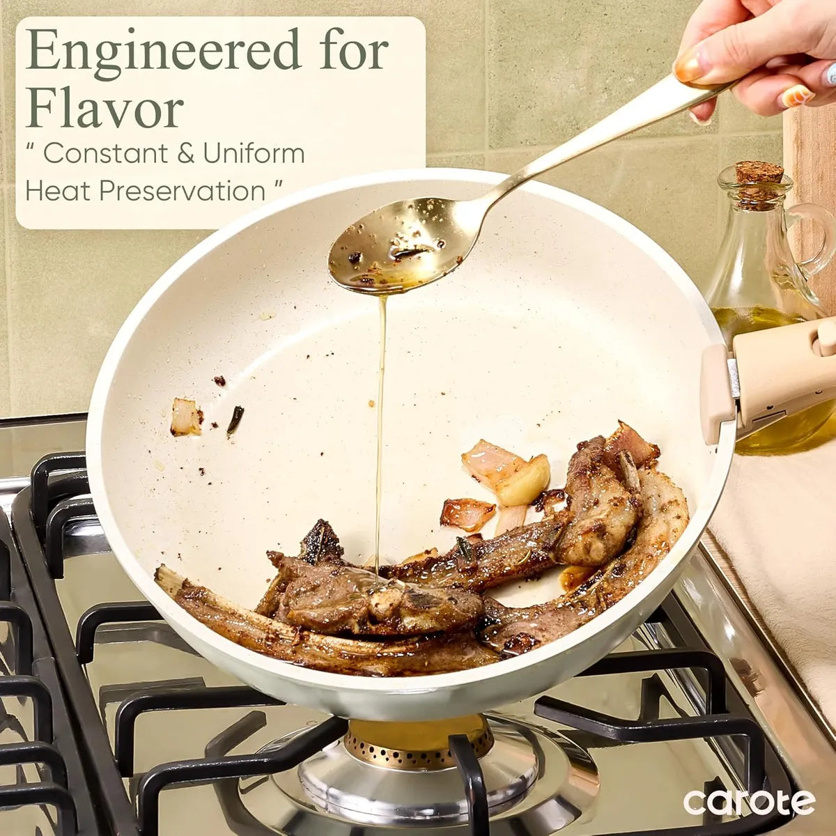 Juego De Sarten Y Cacerolas Carote Asa Desmontable Verde