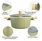 Batería Hudson Olive Juego Ollas Sartén Set Antiadherente Olive